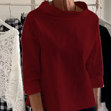 Women's Blouse Boat Neck Drop Shoulder - Office Casual Wear
