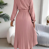 Women's Midi Dress Pleated Skirt - Semi Formal Occasion