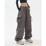 Women's Cargo Pants Wide Leg Drawstring Waist - Casual Wear