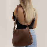 Women's Shoulder Bag Adjustable Strap Gold Buckle - Daily Wear