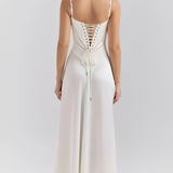 Women's Corset Lace Up Maxi Dress - Formal Evening Wear