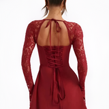 Women's Backless Lace-Up Mini Dress - Date Night