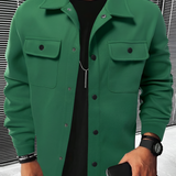 Men's Button Up Long Sleeve Over Shirt - Casual Wear