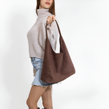 Women's Suede Large Hobo Bag - Daily Casual