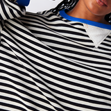 Women's Striped Crewneck Sweatshirt - Casual Loungewear