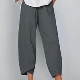 Women's Tulip Hem Wide Leg Trousers - Casual Everyday Wear