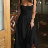 Women's Ruffle Hem Cami Midi Dress - Summer Vacation