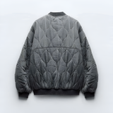 Women's Quilted Bomber Jacket - Casual Streetwear