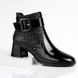 Womens Buckle Quilted Ankle Boots - Evening Wear