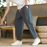 Men's Loose Fit Drawstring Trousers - Casual Wear