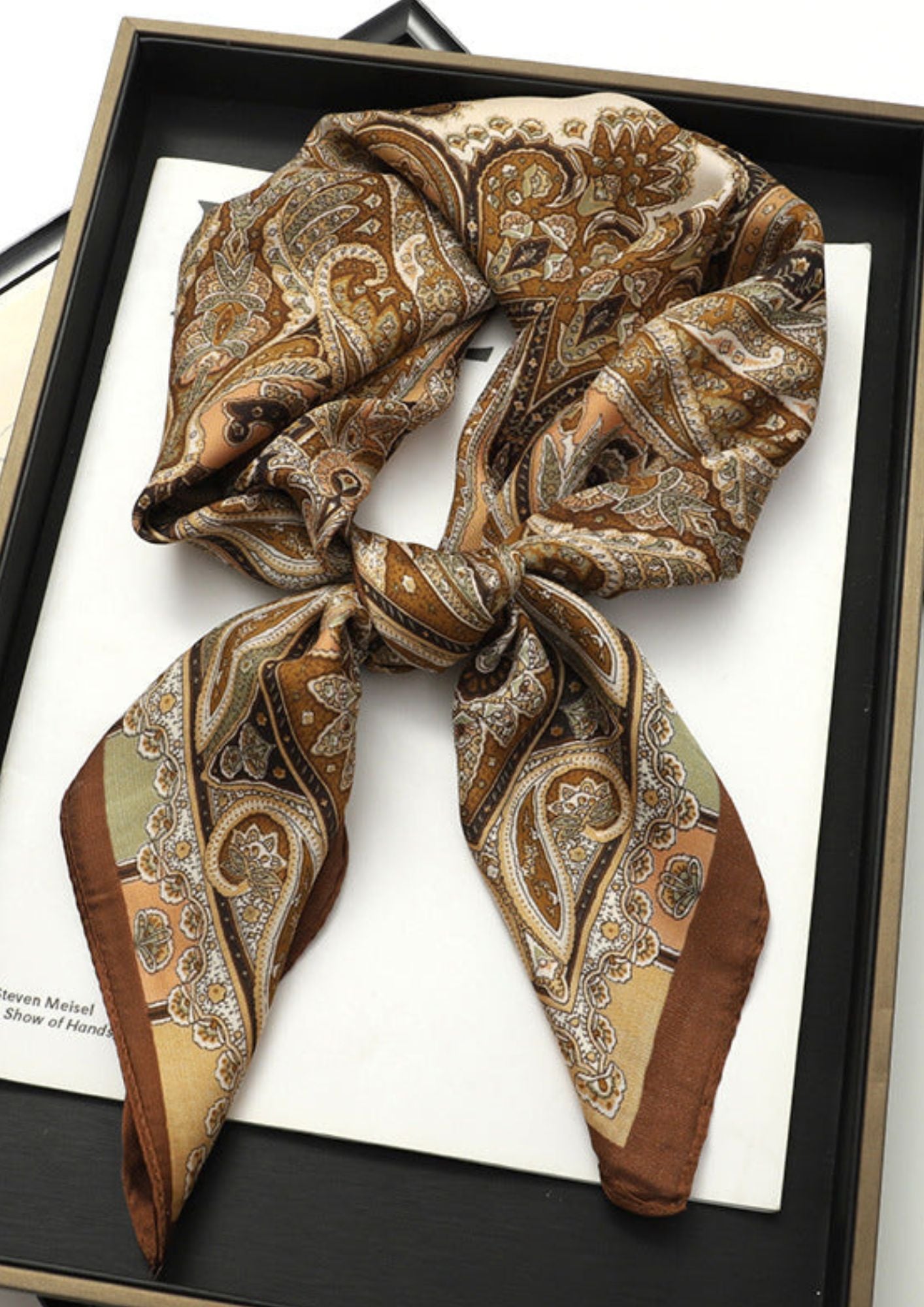 Women's Patterned Square Scarf – Classic Twist Travel Wear