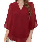 Women's Chiffon Tunic Blouse - Office Wear