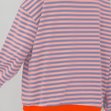 Women's Striped Crewneck Sweatshirt - Casual Loungewear