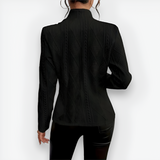 Women's Geometric Knit Stand Collar Blazer - Workwear