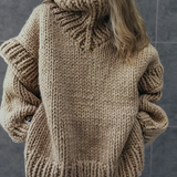Women's Oversized Chunky Knit Sweater - Casual Winter Wear