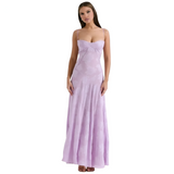 Women's Floral Corset Maxi Dress - Formal Occasion