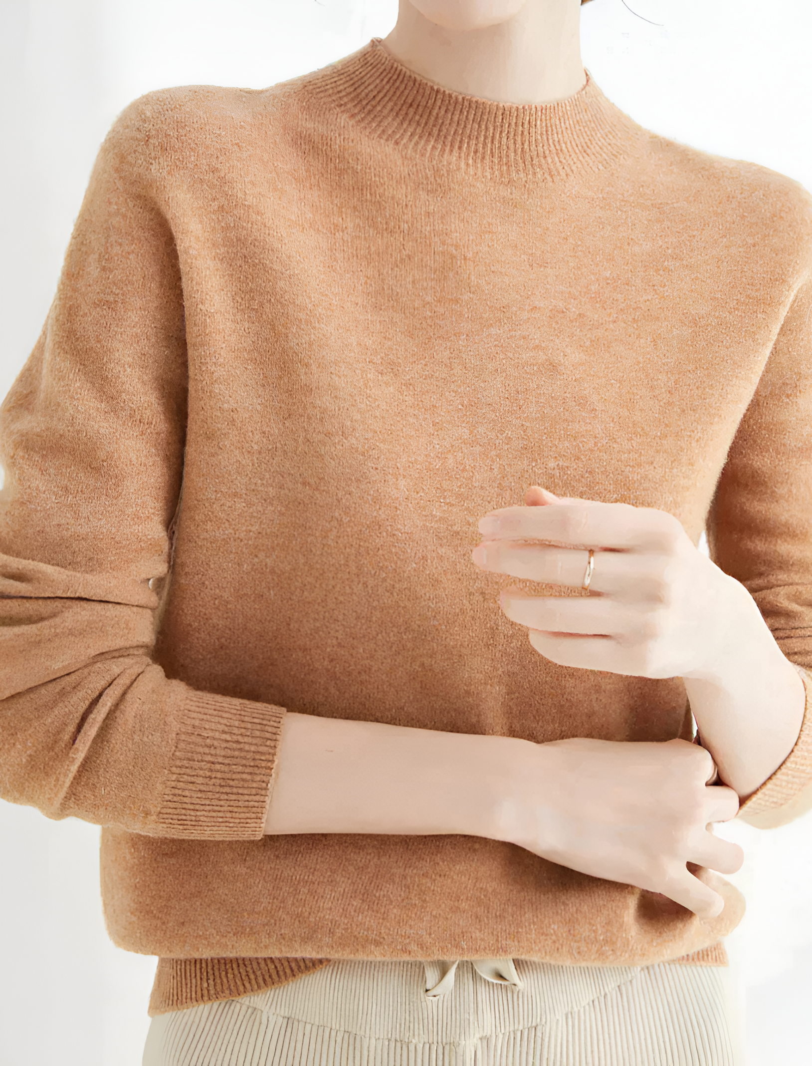 Women's Mock Neck Sweater - Office Wear