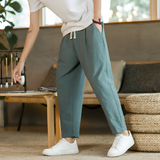 Men's Loose Fit Drawstring Trousers - Casual Wear