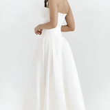 Women's Strapless Corset Midi Dress - Special Occasion