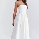 Women's Strapless Pleated Midi Dress - Cocktail Party