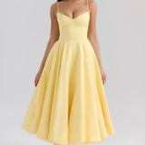 Women's Bustier Corset Midi Dress - Cocktail Party
