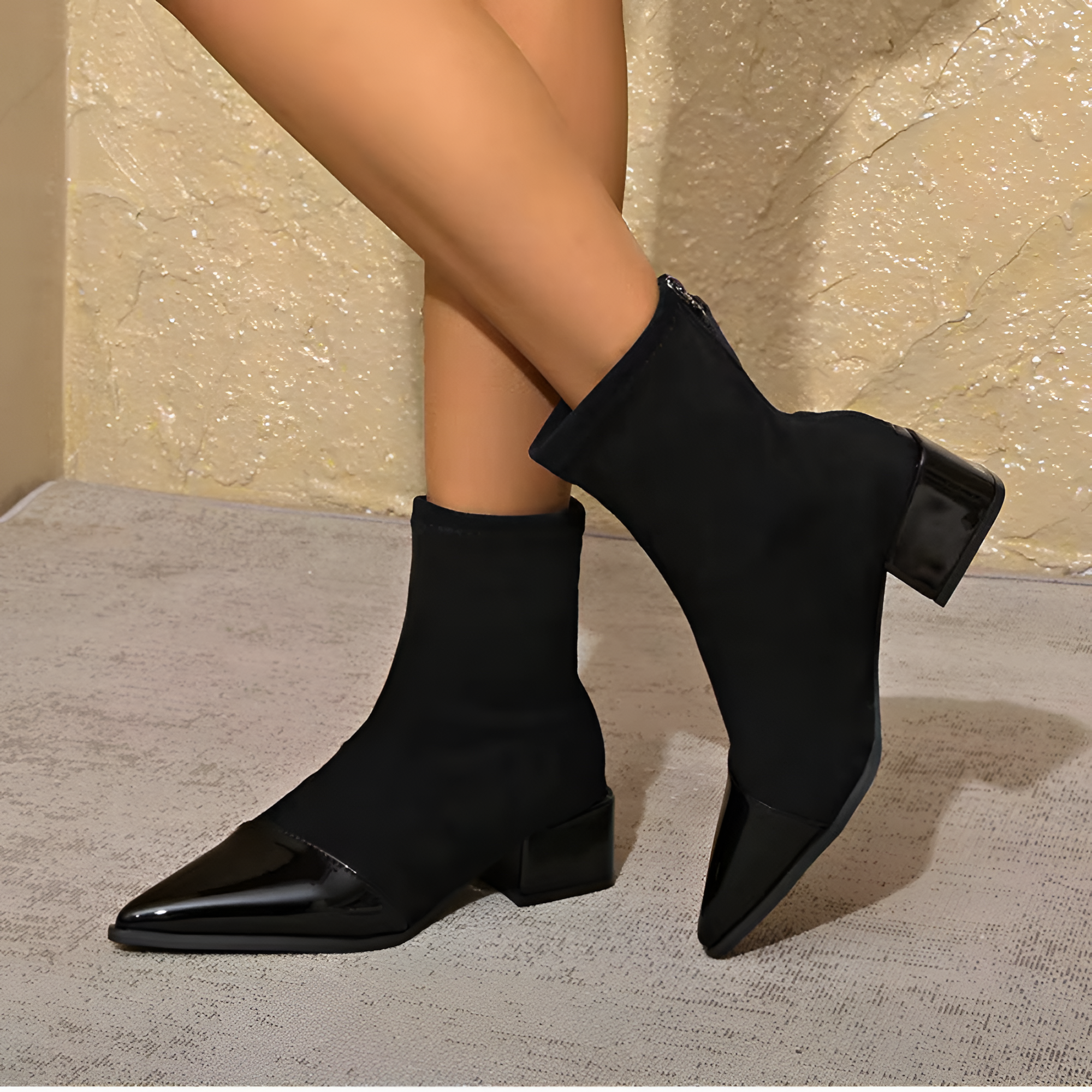 Women's Pointed Toe Ankle Boots - Fashion Streetwear