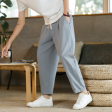 Men's Loose Fit Drawstring Trousers - Casual Wear