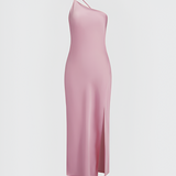 Women's One Shoulder Backless Maxi Dress - Evening Event