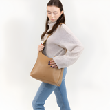 Women's Shoulder Bag Adjustable Strap Gold Buckle - Daily Wear