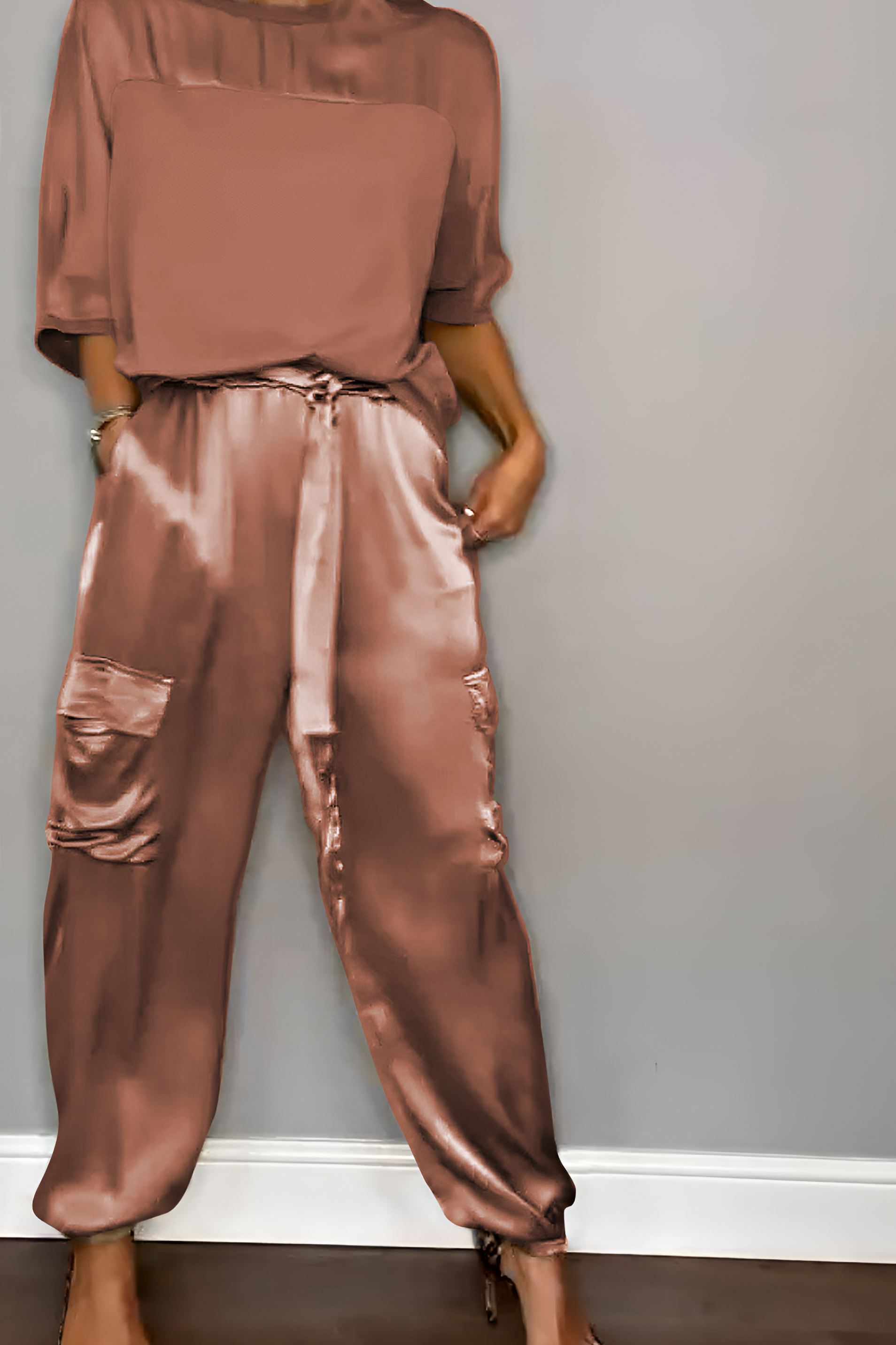 Women's Cargo Two Piece Lounge Set - Casual Chic