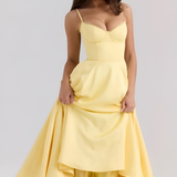 Women's Bustier Corset Midi Dress - Cocktail Party