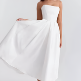 Women's Strapless Pleated Midi Dress - Cocktail Party