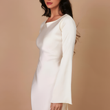 Women's Maxi Dress Long Bell Sleeve Drape Neck - Evening Wear