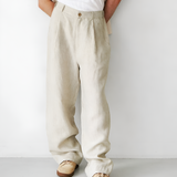 Men's Wide Leg Relaxed Fit Trousers - Casual Everyday Wear