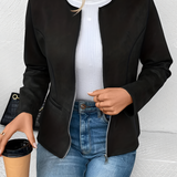 Women's Slim Fit Zip Up Jacket - Casual Outerwear