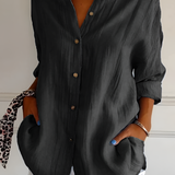 Women's Textured Long Sleeve Shirt - Casual Daily Wear
