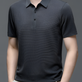 Men's Waffle Textured Polo Shirt - Business Casual