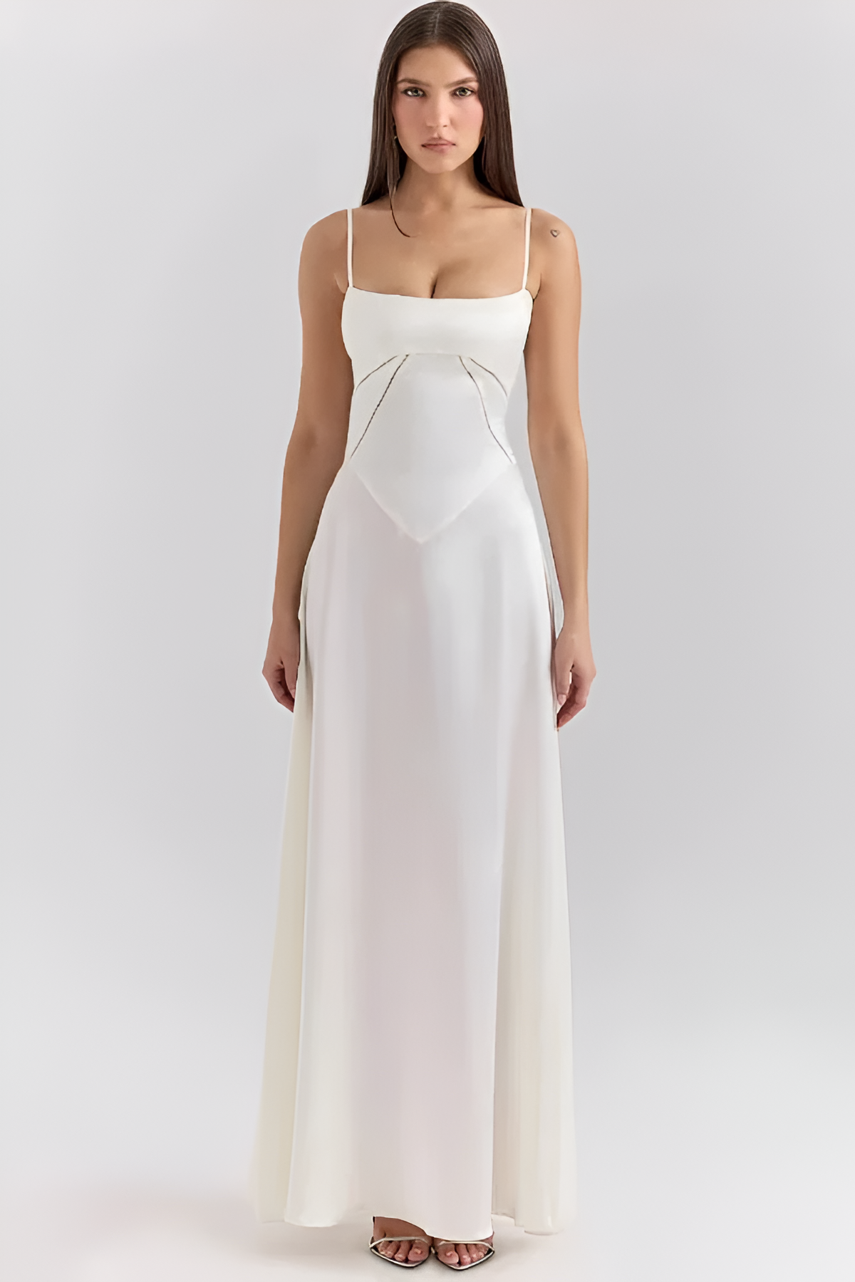 Women's Corset Lace Up Maxi Dress - Formal Evening Wear