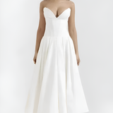 Women's Strapless Corset Midi Dress - Special Occasion