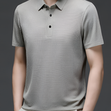 Men's Waffle Textured Polo Shirt - Business Casual