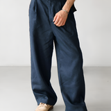 Men's Wide Leg Relaxed Fit Trousers - Casual Everyday Wear