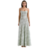 Women's Floral Corset Maxi Dress - Formal Occasion