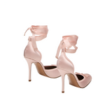 Women's Lace Up Square Toe Ballet Pump - Formal Wear