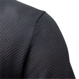 Men's Waffle Knit Notch Neck Polo Shirt - Casual Business