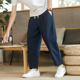 Men's Loose Fit Drawstring Trousers - Casual Wear