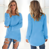 Women's Fuzzy Loose Long Sleeve Sweater - Casual Daily Wear