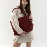 Women's Tote Bag With Handle Wrap And Interior Pockets - Office Wear