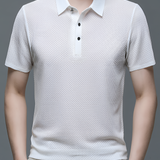 Men's Waffle Textured Polo Shirt - Business Casual