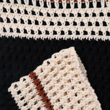 Men's Crochet Shorts Drawstring Striped - Beach Wear