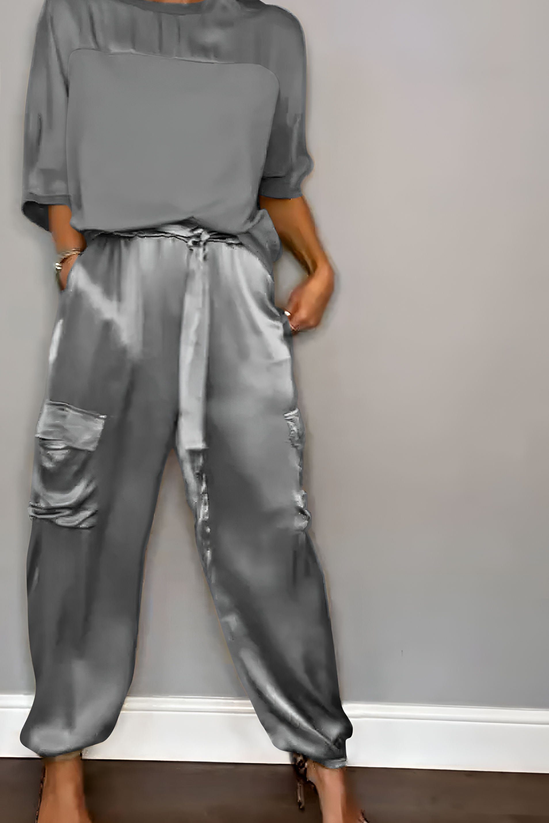 Women's Cargo Two Piece Lounge Set - Casual Chic